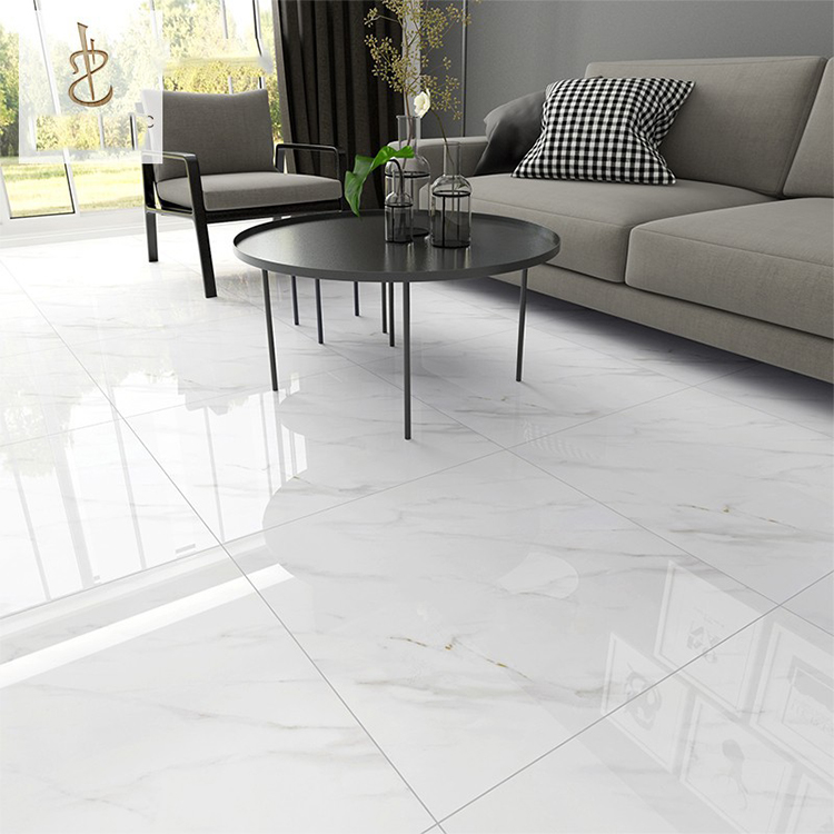 Hot Sale 60x60 60x120 Porcelanto Glossy Ceramic Tile For Floor Standard White Marble Porcelain Tiles