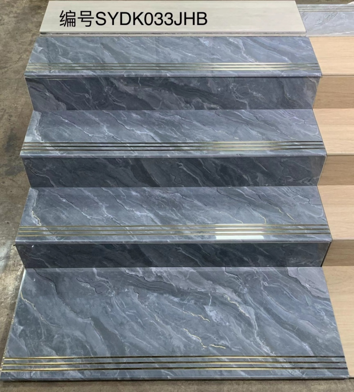 porcelain stair tiles step luxury black gold marble staircase step non -slip home decorative stairs exterior design