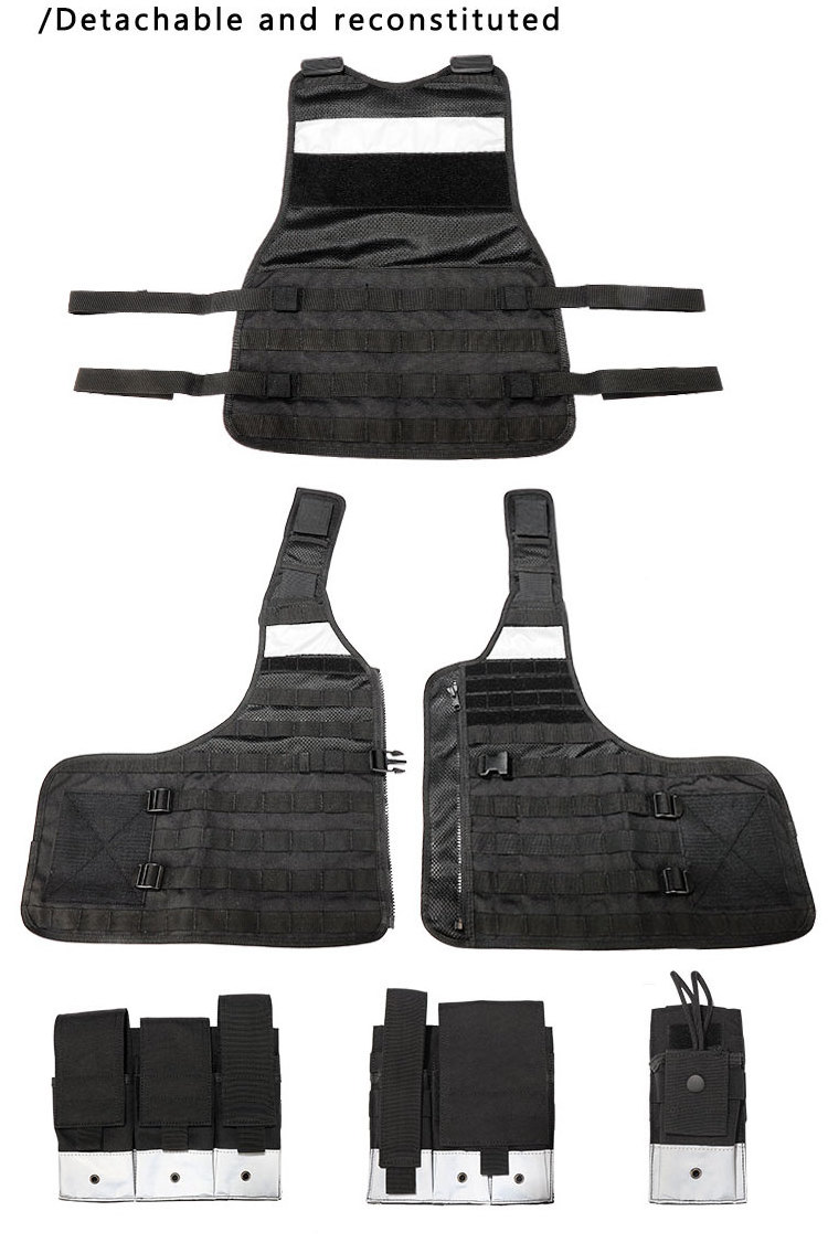 Black Molle Vest Tactical Safety Mesh Breathable Reflective Vest