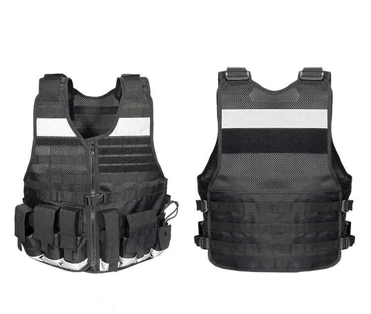 Black Molle Vest Tactical Safety Mesh Breathable Reflective Vest