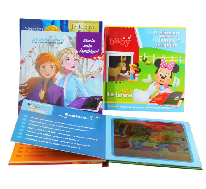 Fast Production Custom Printing Children Story Flashlight Book Colorful Comic Hardcover Softcover Book For Kid