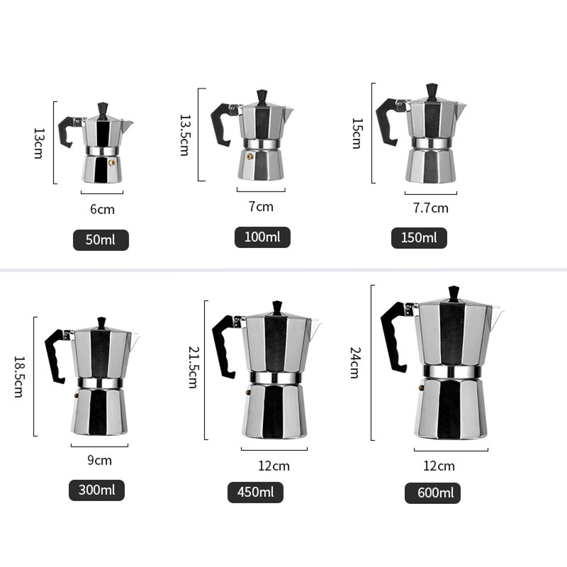 Stovetop Espresso Maker Aluminium Coffee Machine Cafetera Italiana Manual Moka Pots