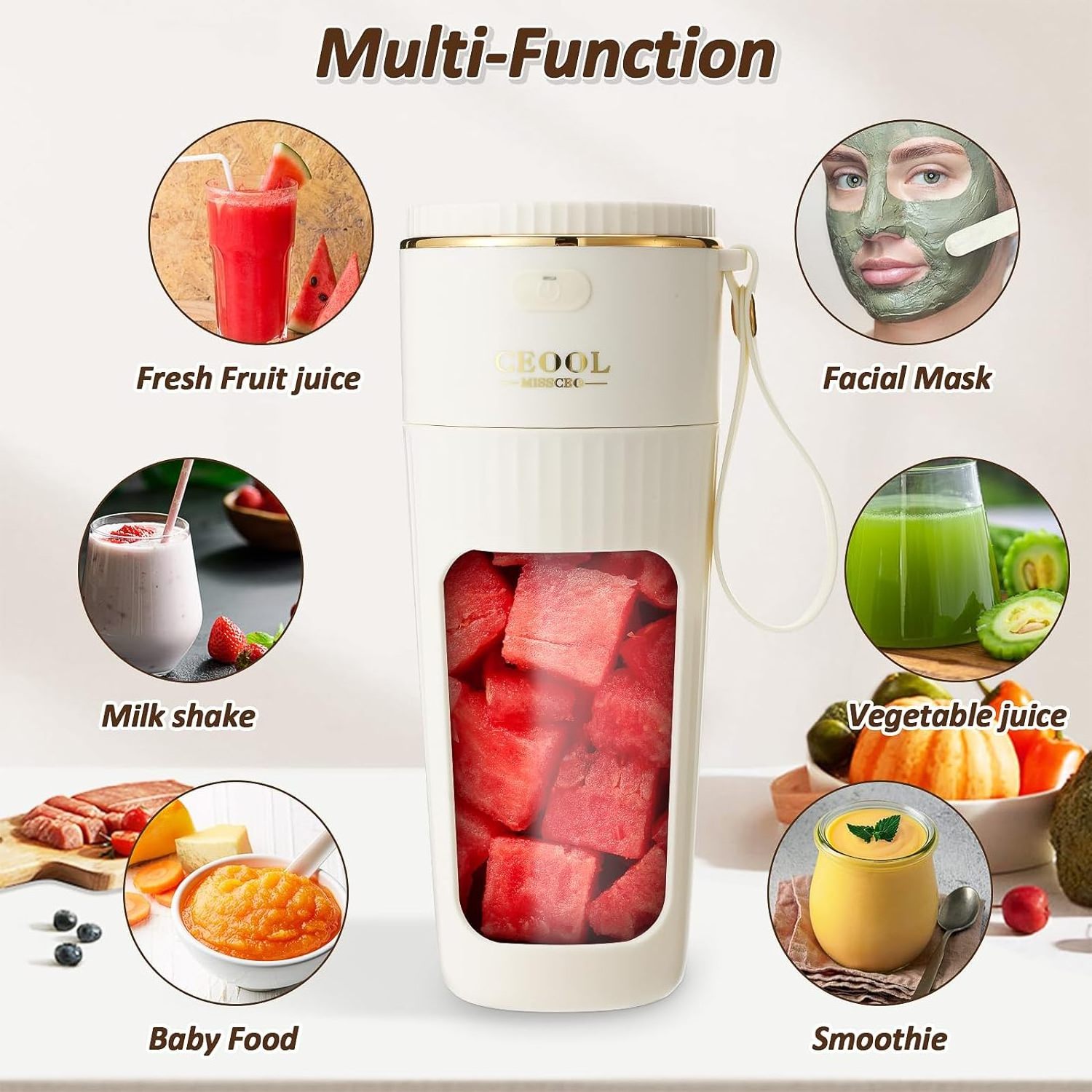 Best Selling Personal Rechargeable Usb Wireless Fruit Juicer 10 Blades Travel Portable Smoothie Blender