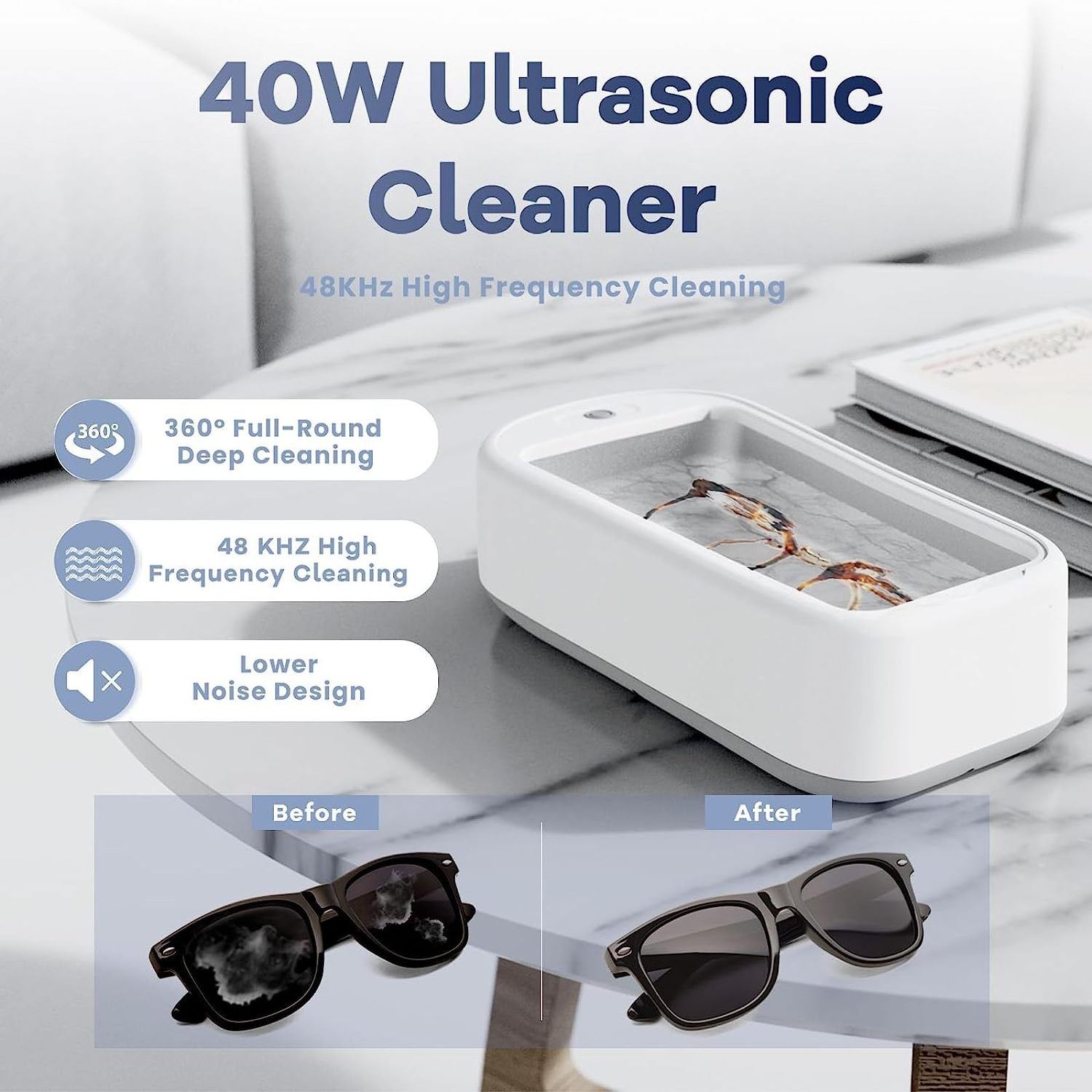 Household ultra sonic cleaning machine electric mini portable ultrasonic jewelry cleaner