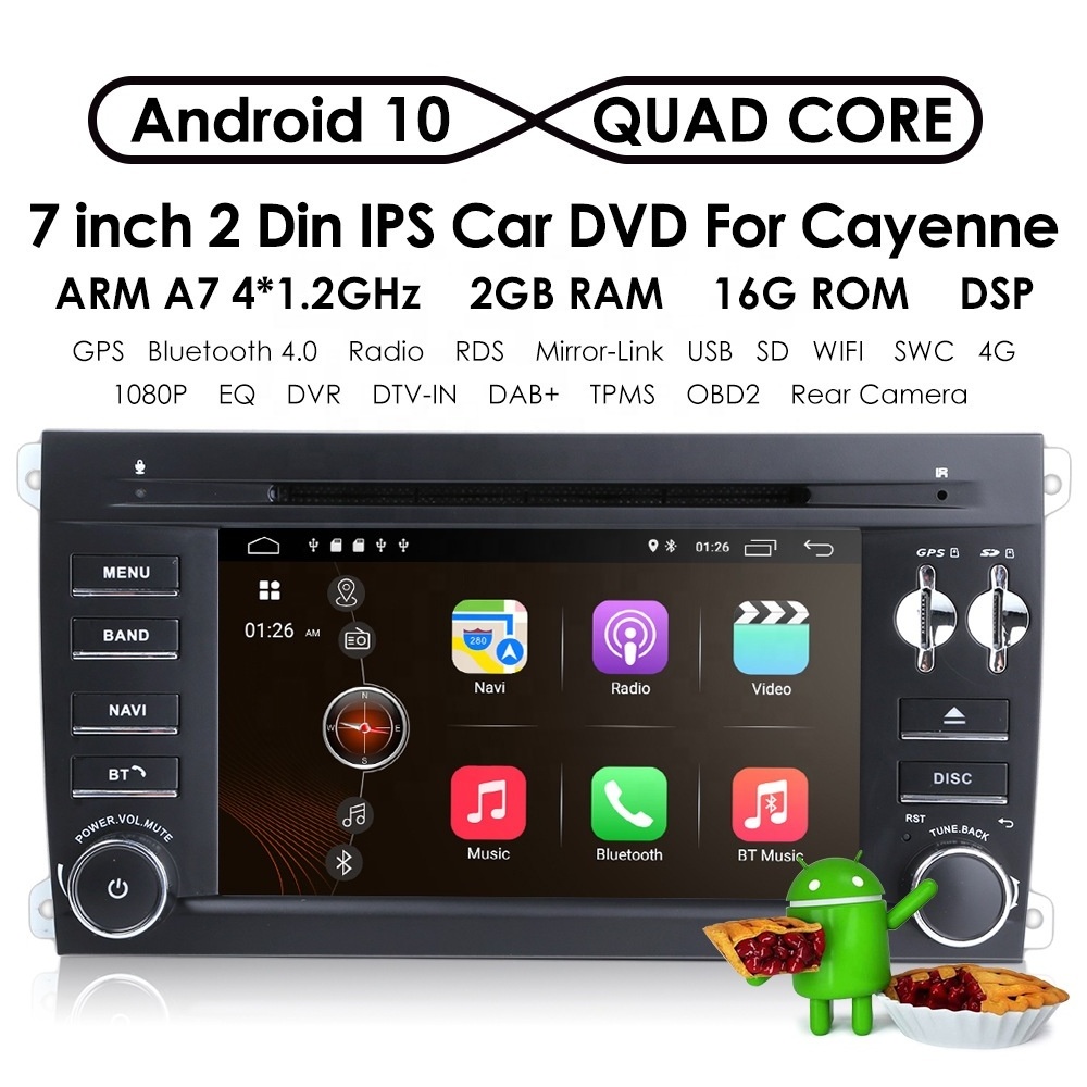 7 Inch 2Din 1080P IPS Touch Screen Car DVD Player With GPS Navigation Fit For Porsche Cayenne