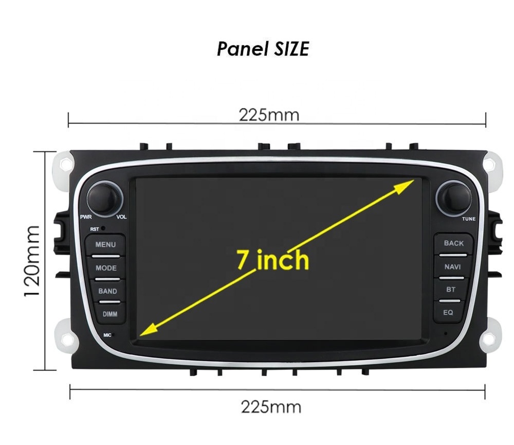 7 Inch 1080P Touch Screen Car Stereo Multimedia Video Player With GPS Navigation & Radio For Ford Focus