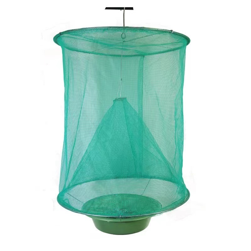 Outdoor Fly trap Insect Bug Catcher Reusable Folding Killer Hanging Ranch Fly Net Trap with Lure