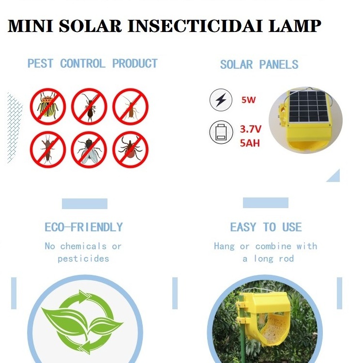 Automatic Solar Insect Light Traps with LED Tube  Greenhouse Pest Control Catcher Nocturnal Bug Monitor