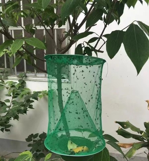 Outdoor Fly trap Insect Bug Catcher Reusable Folding Killer Hanging Ranch Fly Net Trap with Lure