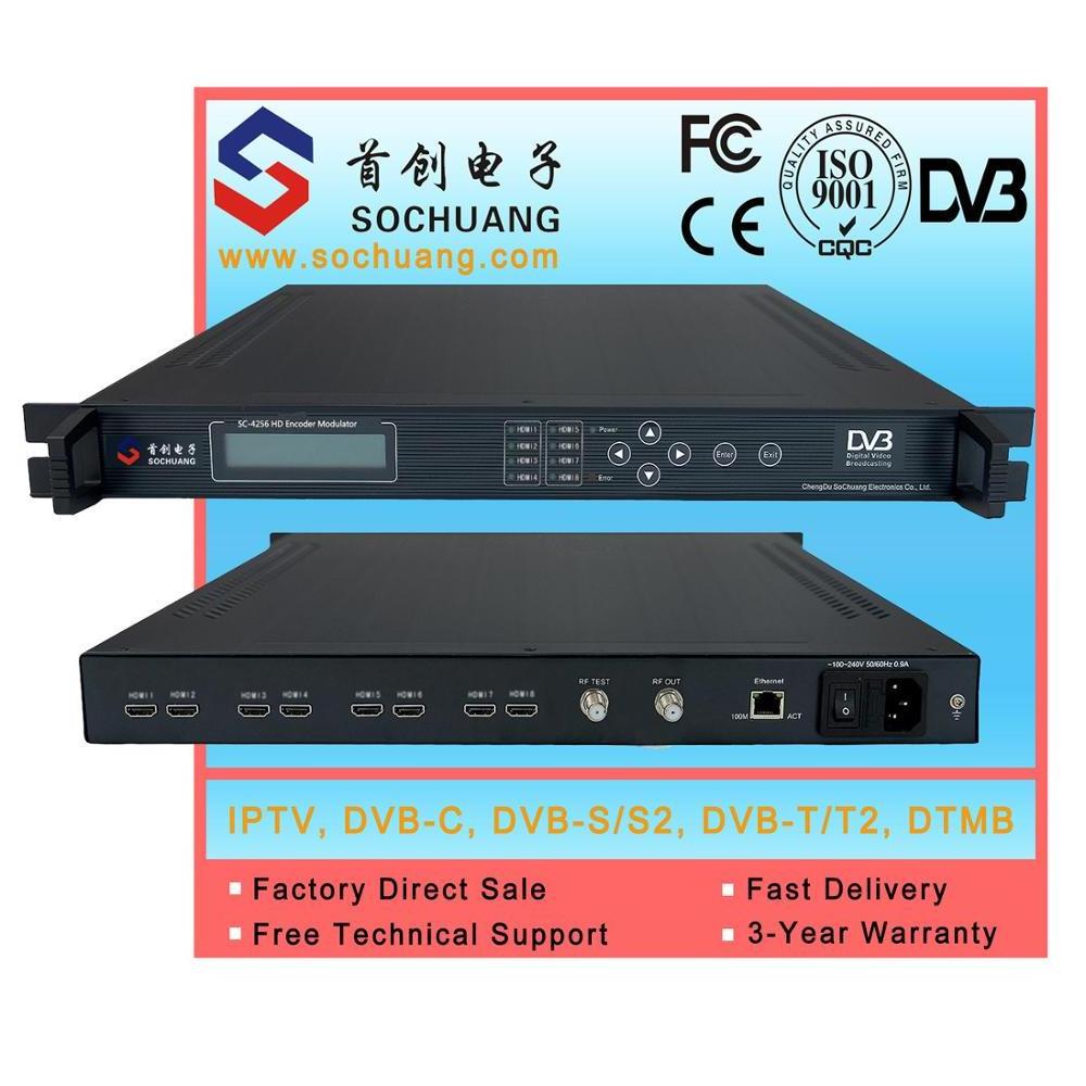 4256 HD MI to DVB-T Encoder Modulator for hotel hospital tv system (8 HD-MI in,2IN1 dvbt RF out)