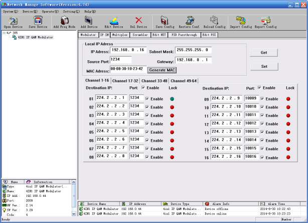 iptv multicast qam scrambler cas modulator  (TS IP multicast gigabit in, DVB-C RF out)