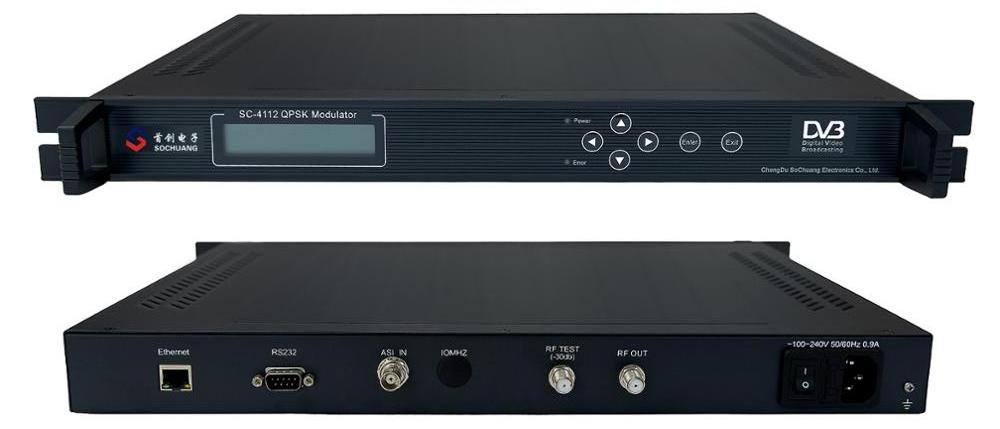 4112 satellite MMDS MVDS DVB-S QPSK modulator for radio tv broadcast system (950-2150MHz, 450-950MHz(option), ASI IN and RF out)