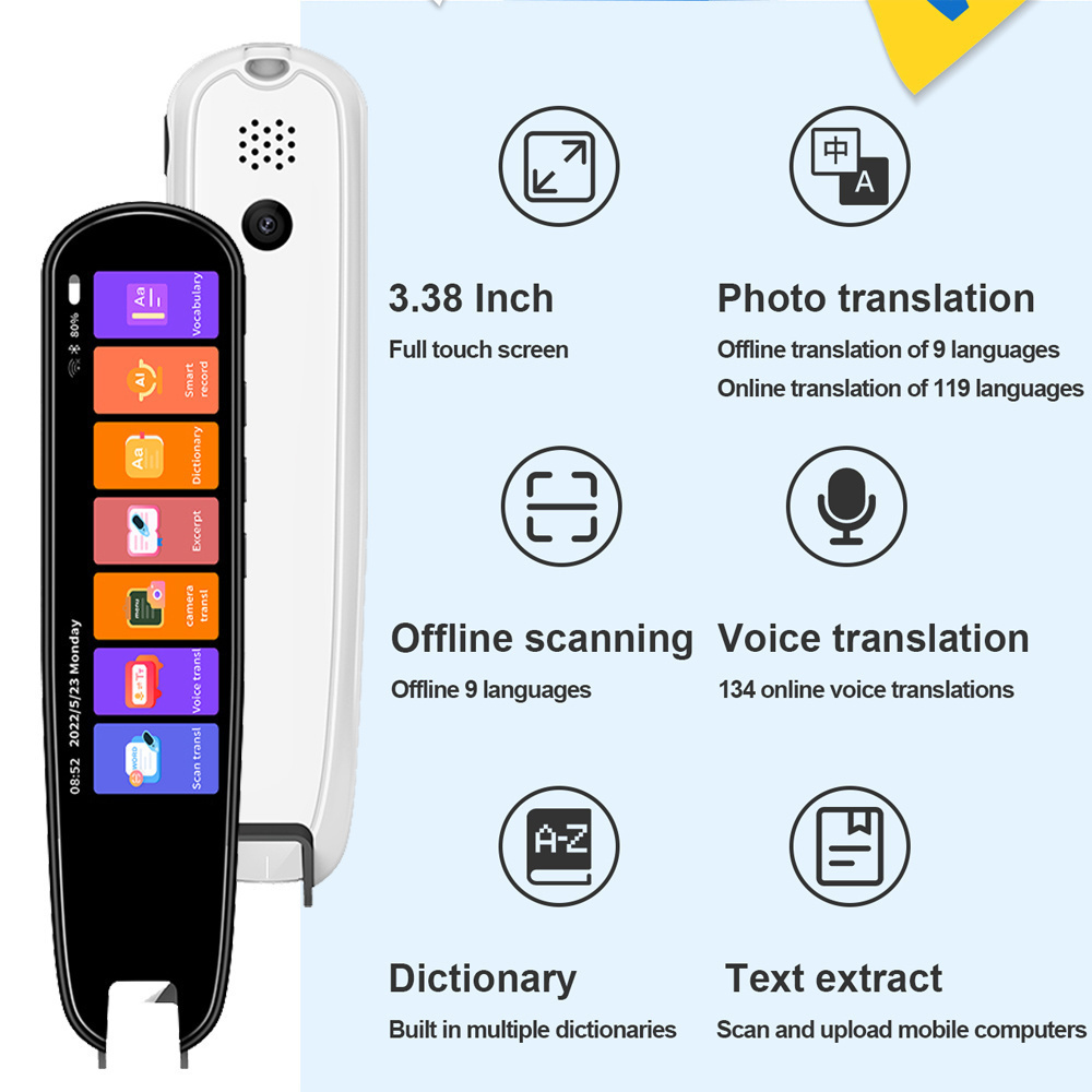 Hot Selling MD04 Touch Screen 134 Language Voice AI Translator Pen and Scan Translator Device Equipment