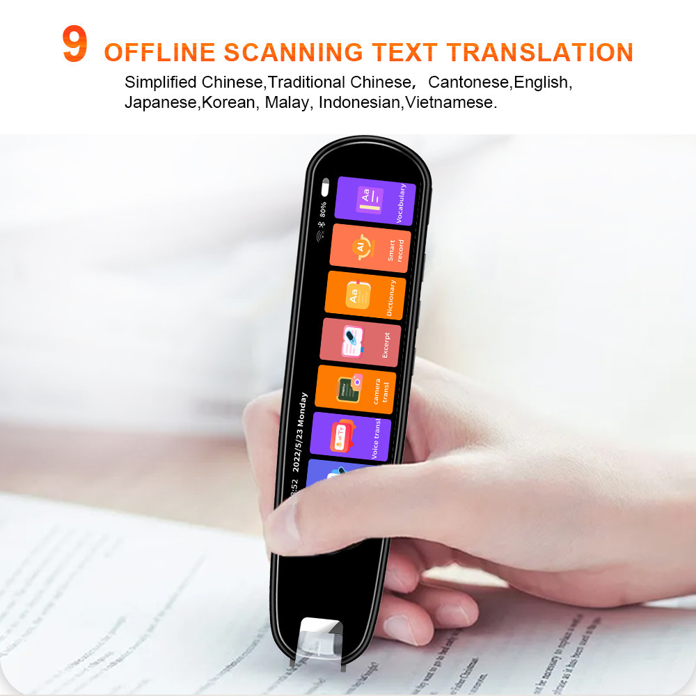 Hot Selling MD04 Touch Screen 134 Language Voice AI Translator Pen and Scan Translator Device Equipment