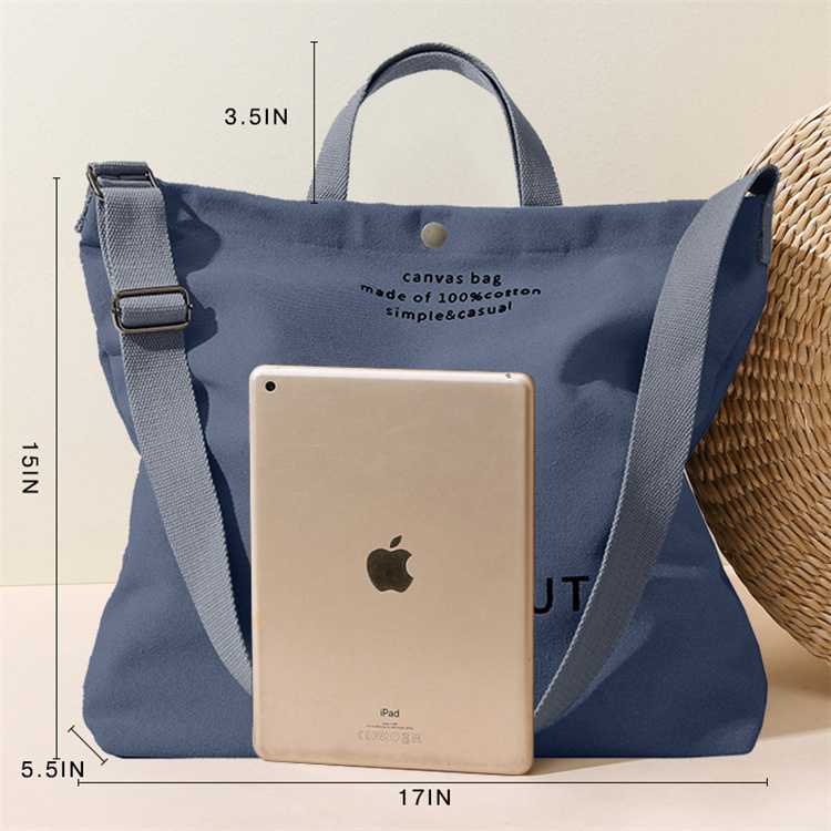 Wholesale High Quality Korean Tote Bags For Women Browns 12Oz Canvas Cotton Tote Bag