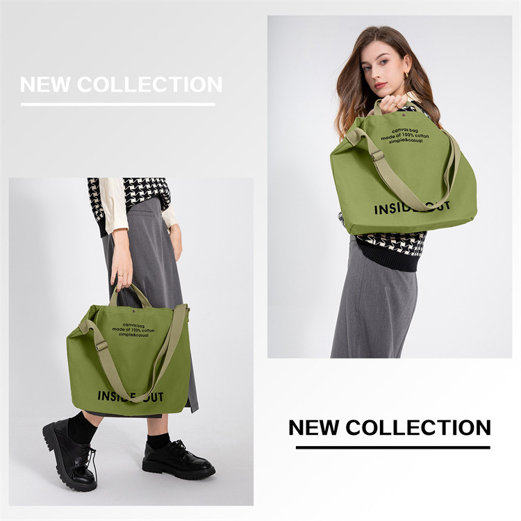 Wholesale High Quality Korean Tote Bags For Women Browns 12Oz Canvas Cotton Tote Bag