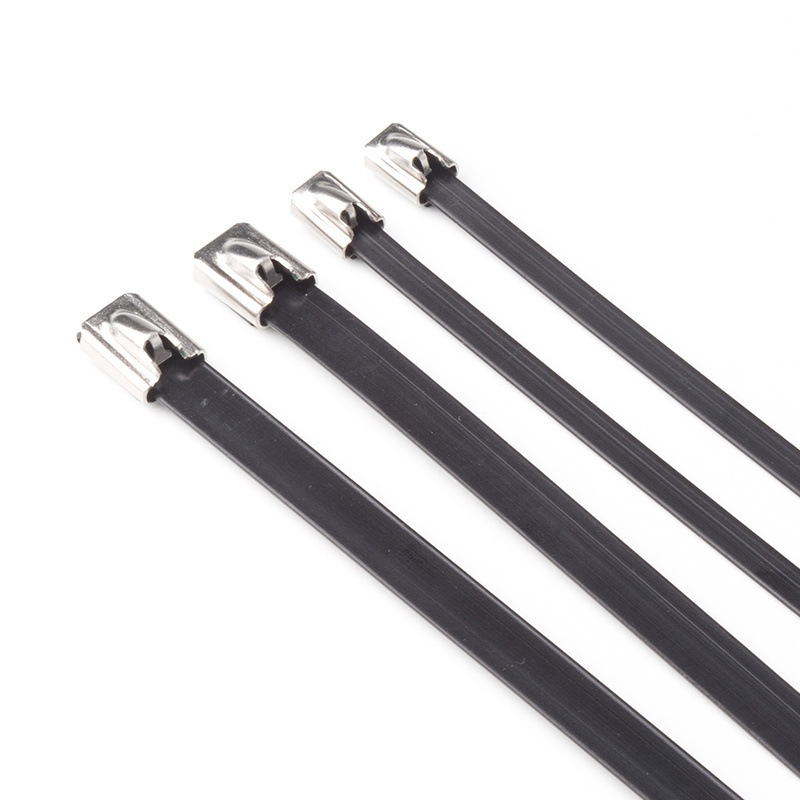 cable tie Ball lock metal zip ties plastic PVC coated Stainless Steel Cable Ties