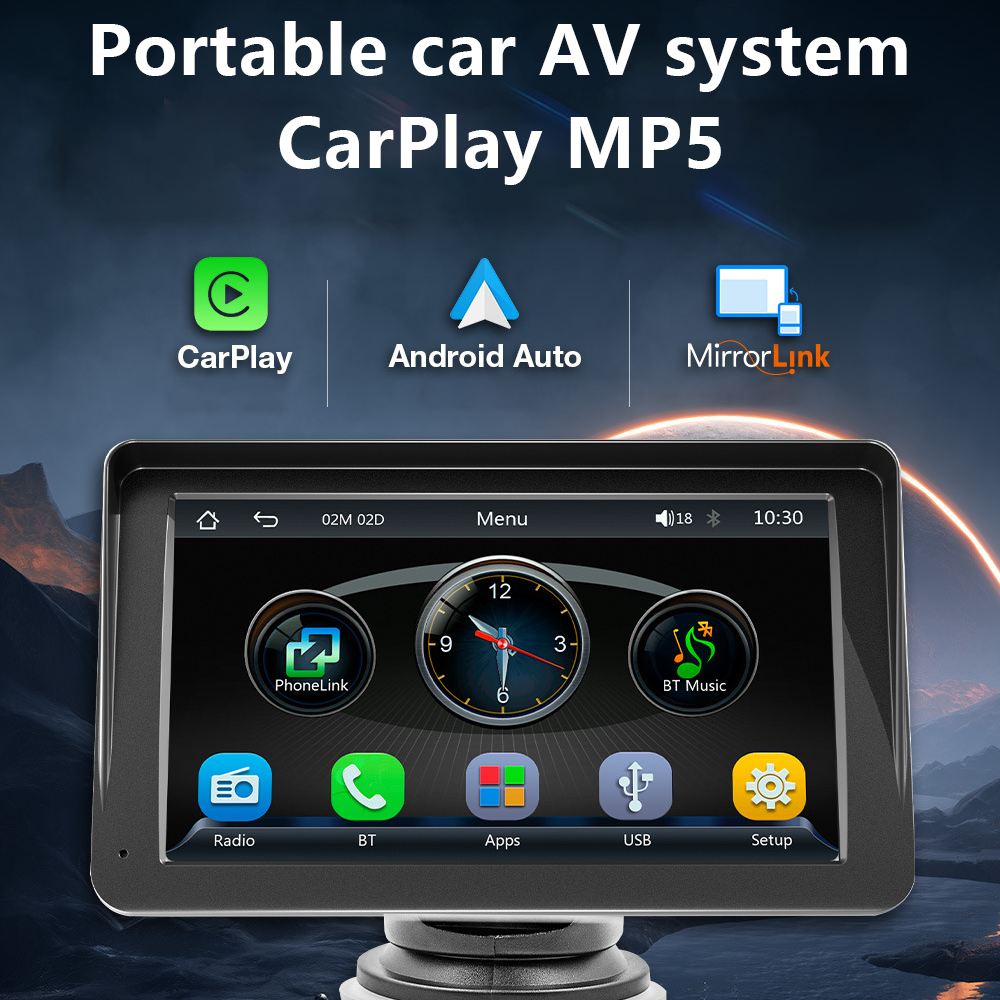 Car Mp5 Player 7 Inch Carplay multimedia Radio Fm Bt Radio Display Android Auto Wireless Portable Carplay Screen Car Monitor