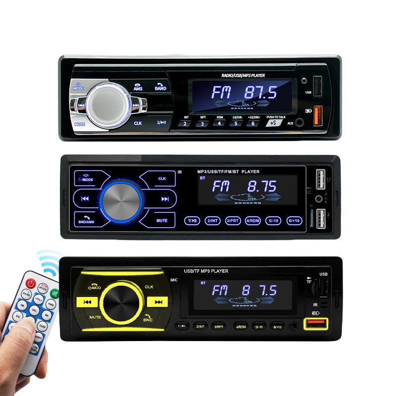 Single Din Car Music System Handsfree Stereo Fm Transmitter Blue-tooth Car Audio Mp3 Player Usb Charger Car Mp3 Player