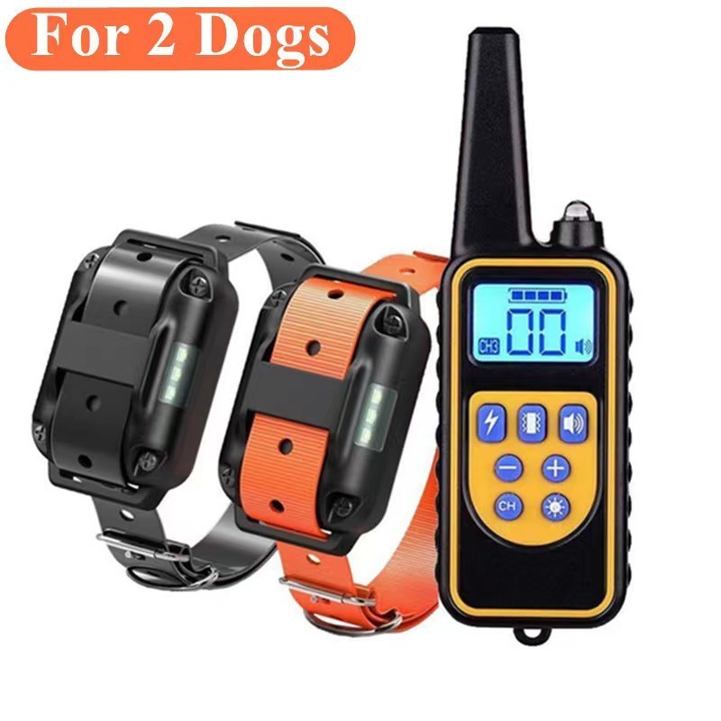 Small Dog Shock Collar with Remote Beep Vibration 1000M Rechargeable Electric Slave for Bark Control Custom Colors Dog Training