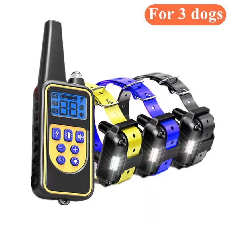 Small Dog Shock Collar with Remote Beep Vibration 1000M Rechargeable Electric Slave for Bark Control Custom Colors Dog Training