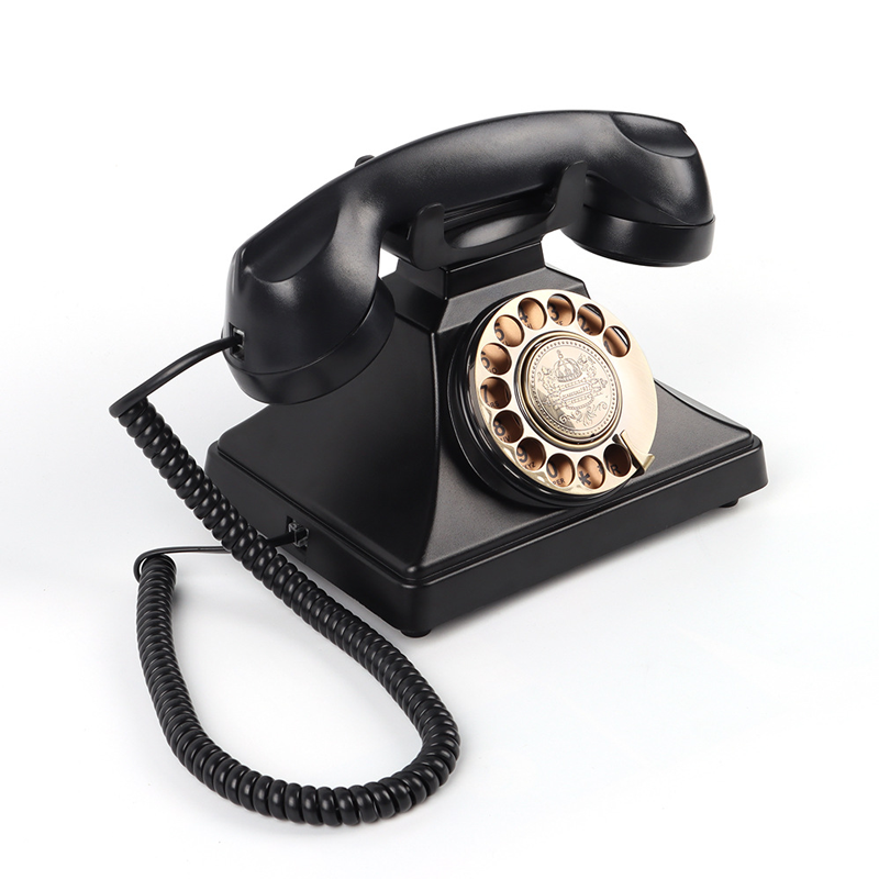 OEM New Arrival Wedding Audio Recording Telephones Retro Black Classics Rotary Decor Antique Guestbook Audio Phone