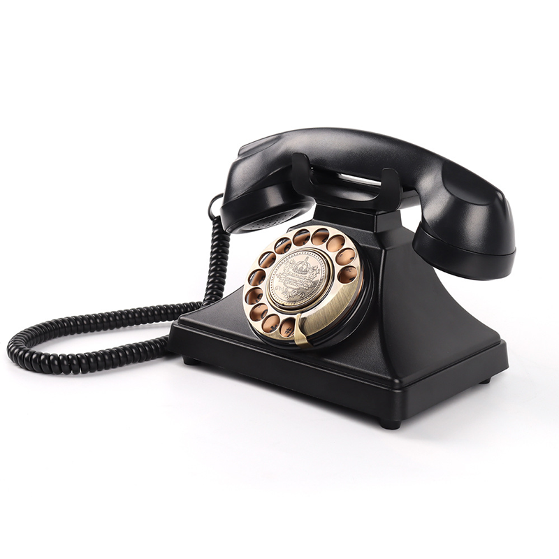 OEM New Arrival Wedding Audio Recording Telephones Retro Black Classics Rotary Decor Antique Guestbook Audio Phone