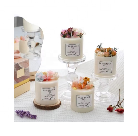 Factory direct sales immortal flowers scented candle flowers with gift scented candles smokeless aroma soy wax