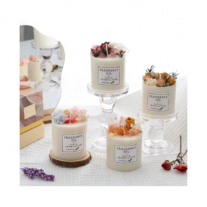 Factory direct sales immortal flowers scented candle flowers with gift scented candles smokeless aroma soy wax