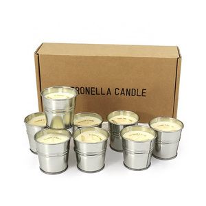 Aroma Plant Wax Tin Small Barrel Citronella Oil Candle 8 Piece Candle Set