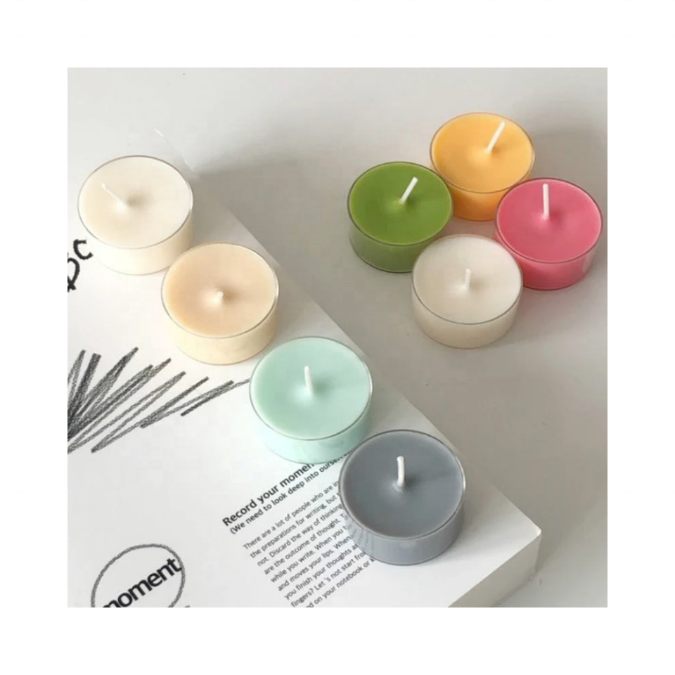 Colourful Round Small Tea Wax Scented Gift Ambience Wedding Accompaniment Handmade Mother's Day Scented Candle