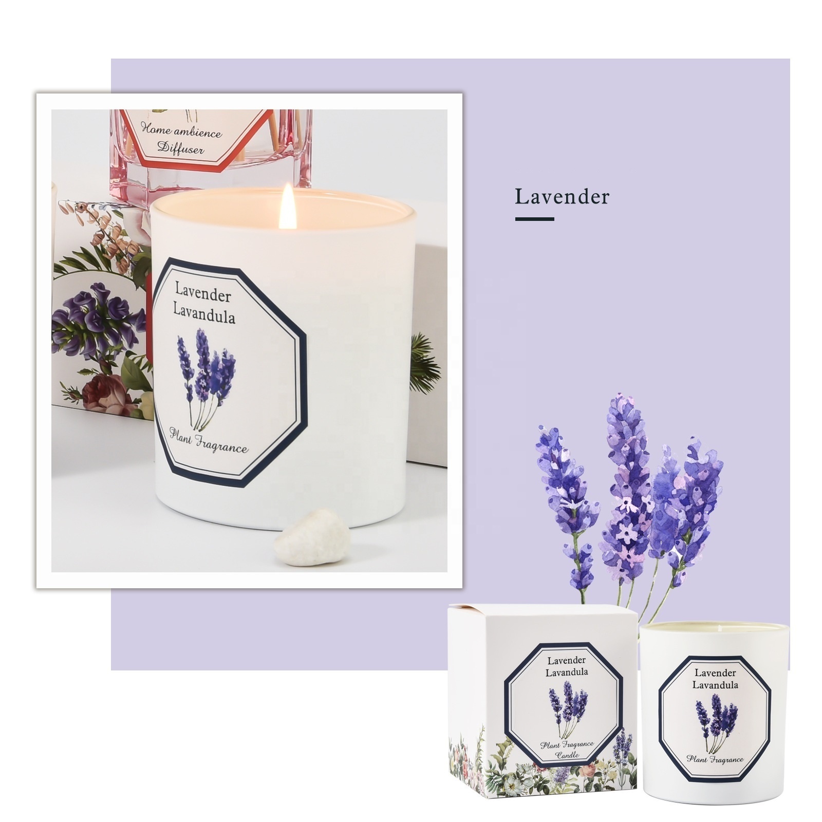 High-class luxury smokeless scented candles romantic fresh souvenirs plant aromatherapy plant essential oils