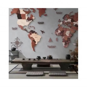 High quality factory direct sale wooden world map wall decoration ornaments