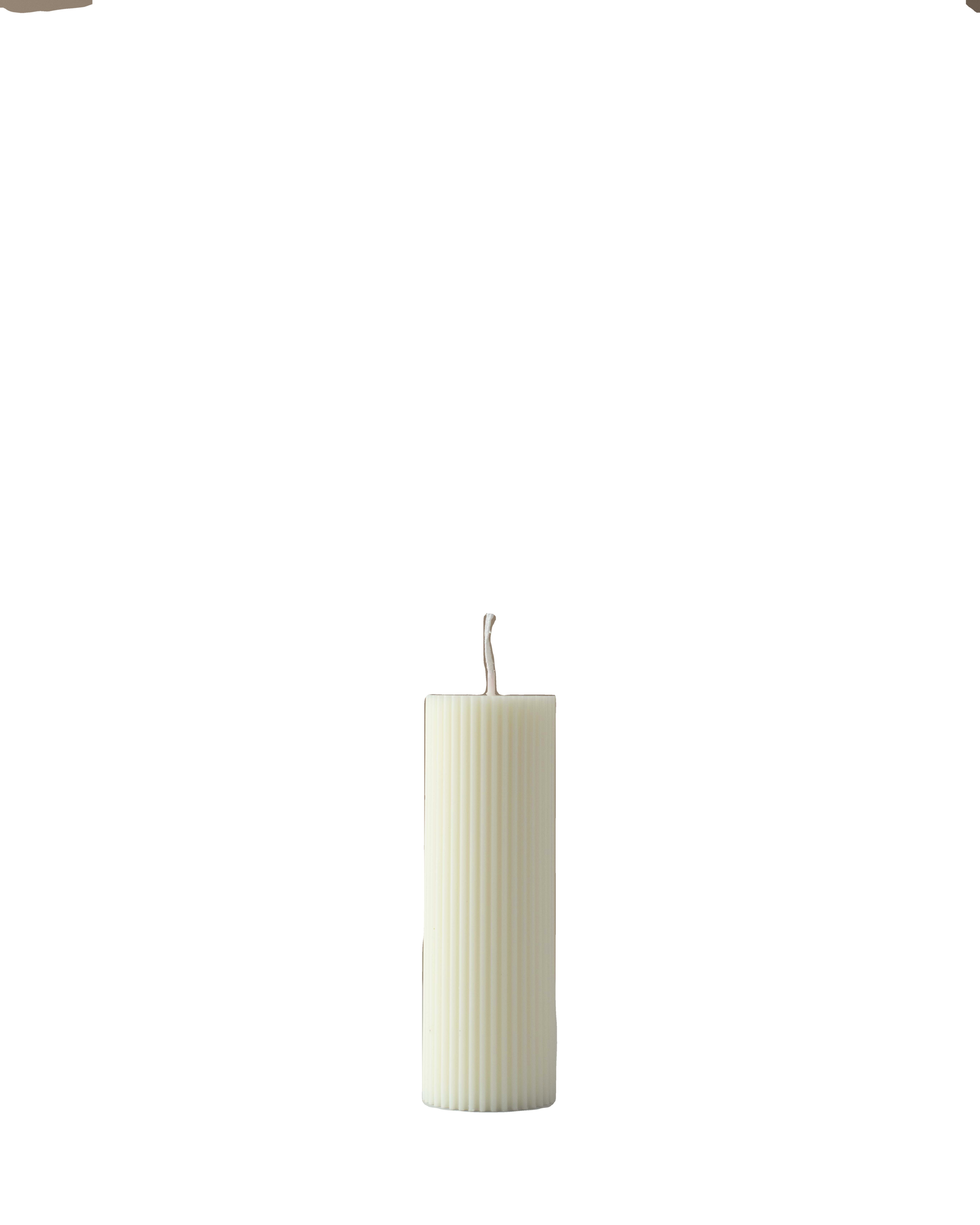 Factory direct supply smokeless odorless ivory white large candle wholesale pinstripe cylindrical candle