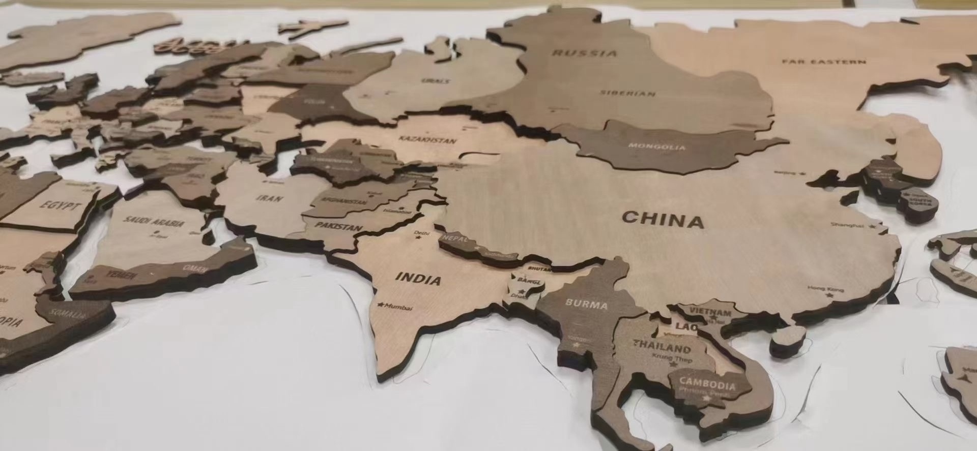 High quality factory direct sale wooden world map wall decoration ornaments