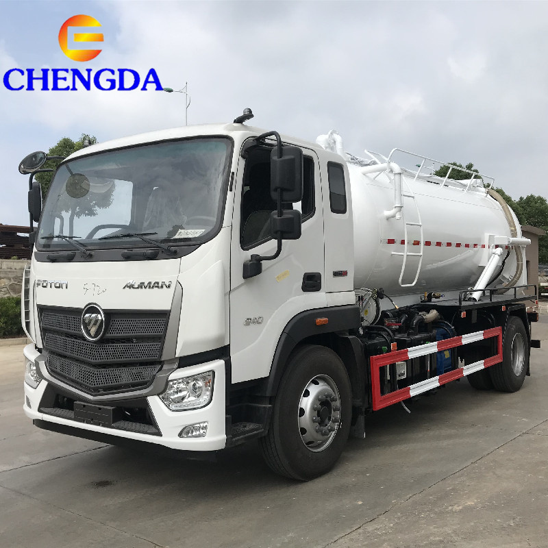 Used 10m3 12m3 foton Vaccum Suction Truck Septic Tank Sewage Trucks