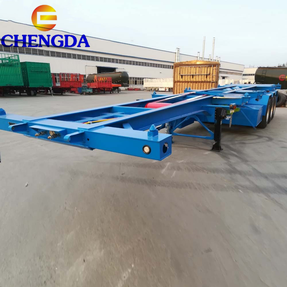 Blue chassis shipping 25-40 tons 40 ft container semi-trailer