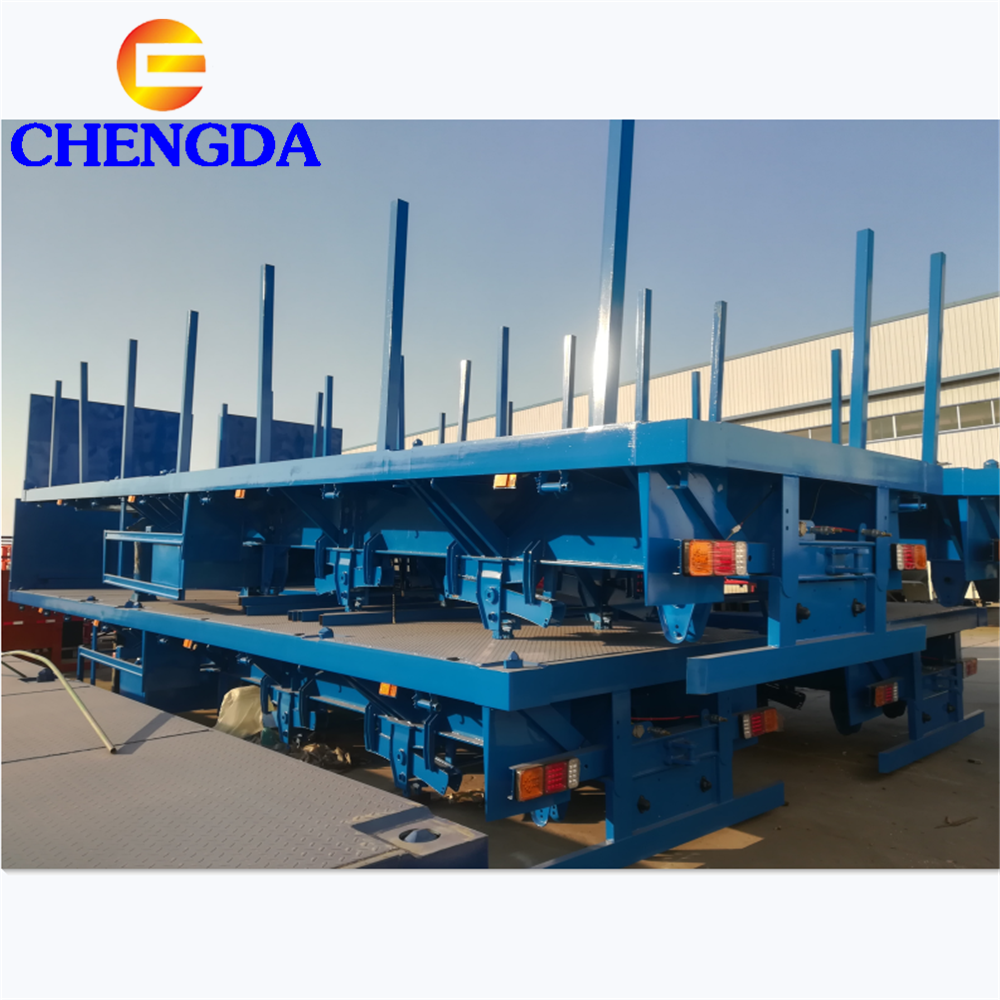 Blue chassis shipping 25-40 tons 40 ft container semi-trailer