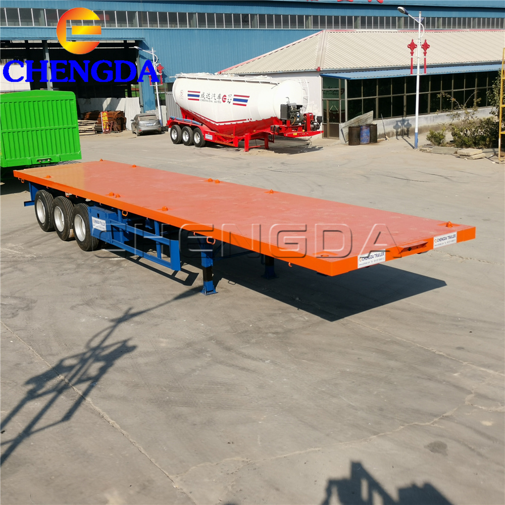 Chengda Brand Shipping 50 Ton 30 Ton Low Truck 20ft flat bed 40 ft 40 Feet 40ft Container Flatbed Trailer For Sale