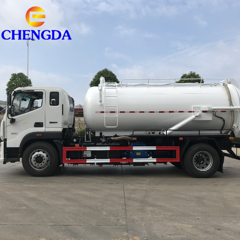 Used 10m3 12m3 foton Vaccum Suction Truck Septic Tank Sewage Trucks