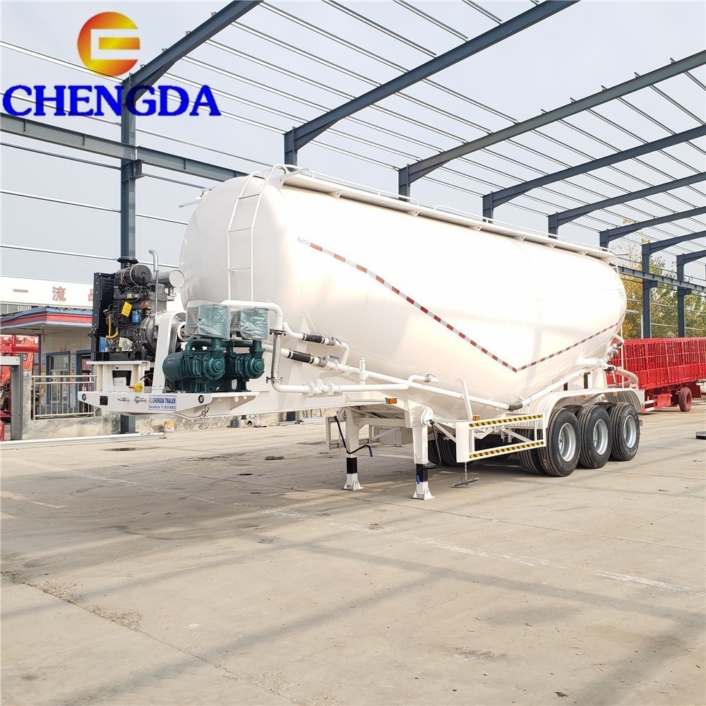 3 Axles Promotional 35m3 50cbm Dry Powder Silo Transport Tank Bulk Cement Bulker Tanker Trailer