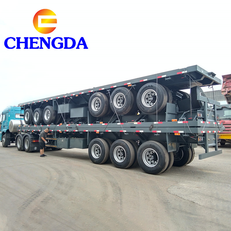 Chengda New Used 2 3 4 Axles 60 Tons 80 Ton Flatbed Semi Truck Trailers Flatbed Trailer