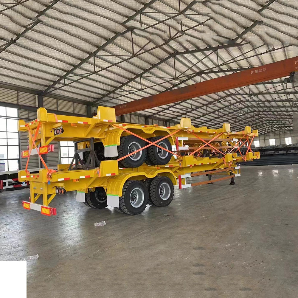 3Axles 20ft 40ft Frame Shipping Chassis Skeletal Skeleton Semi Trailer 40ft Container trailer for sale