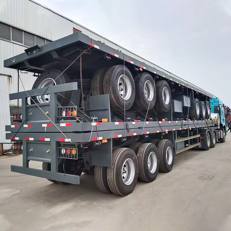 Shipping 3 Axle 40 Feet Container Transport Flat Bed Trailer 3 axle Flatbed Semi Trailer