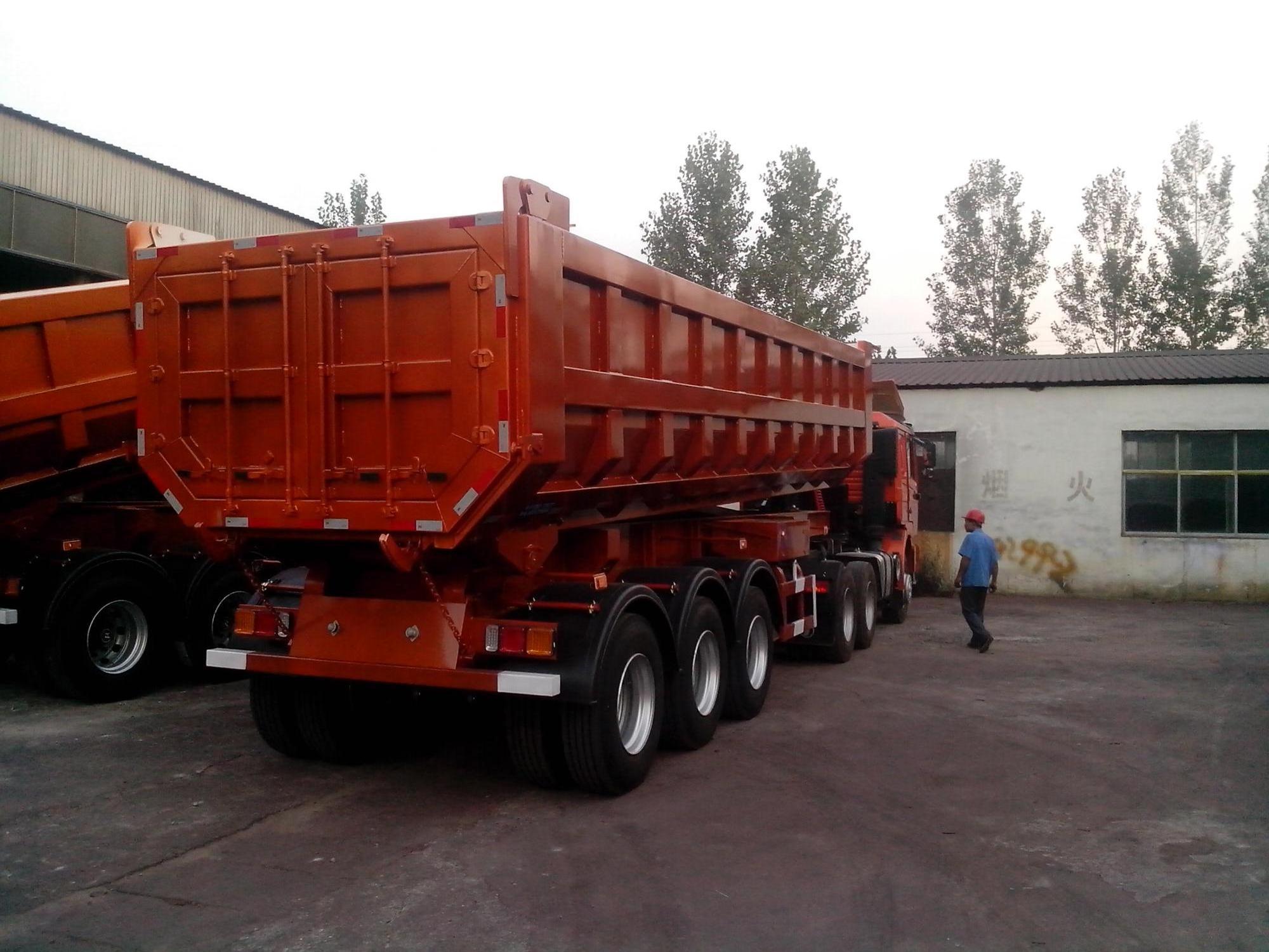 3 axles dumper aggregate side dump tipping trailers 45cbm tipper gooseneck grain dumping semi trailers for sale