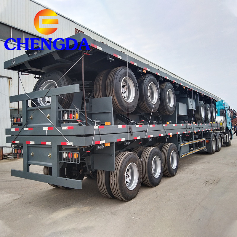 Chengda New Used 2 3 4 Axles 60 Tons 80 Ton Flatbed Semi Truck Trailers Flatbed Trailer