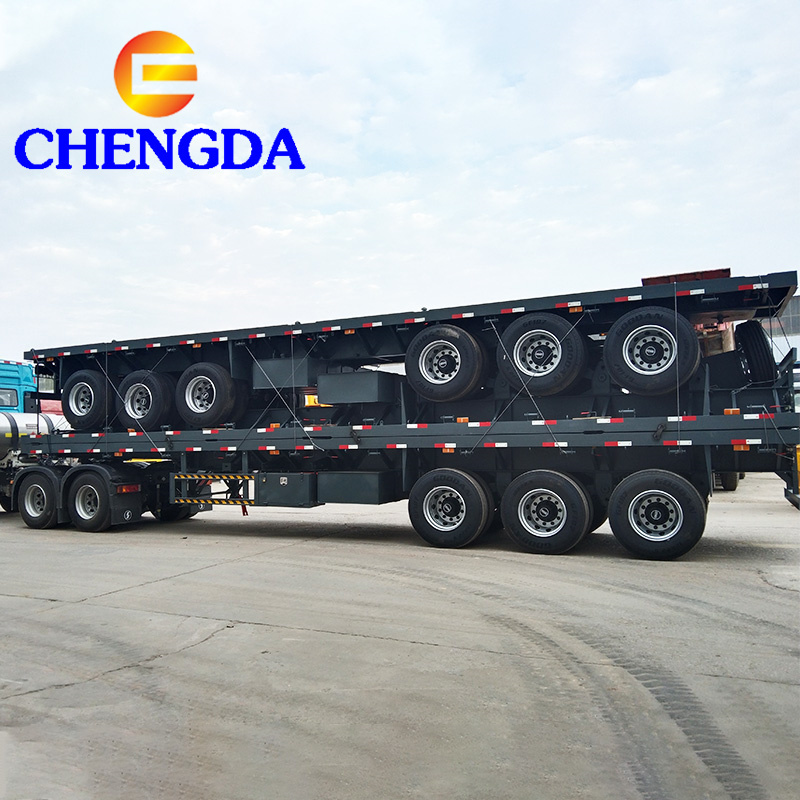 Chengda New Used 2 3 4 Axles 60 Tons 80 Ton Flatbed Semi Truck Trailers Flatbed Trailer