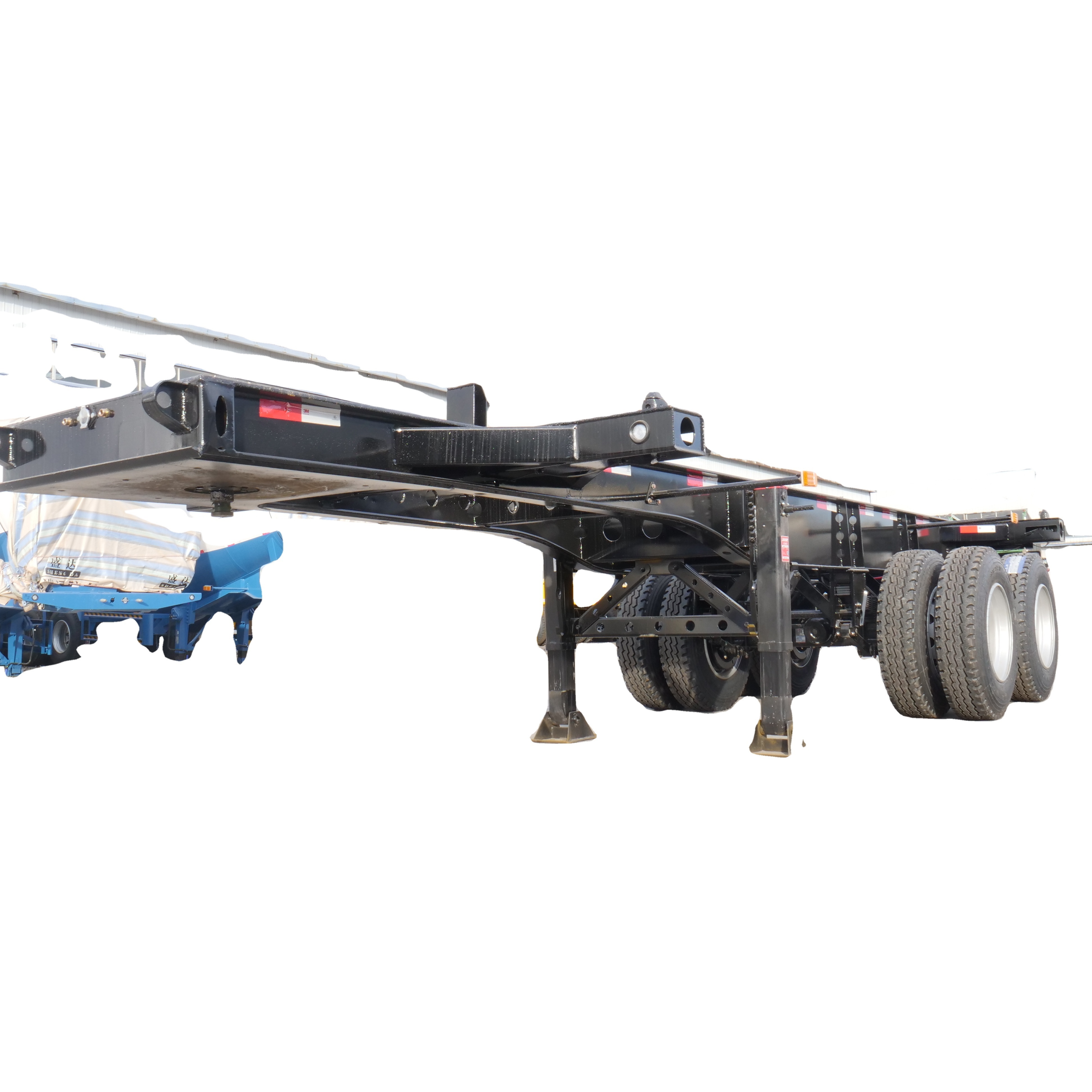 Factory Heavy duty low loader flatbed 40ft truck flat bed semi trailers for container and machine transport