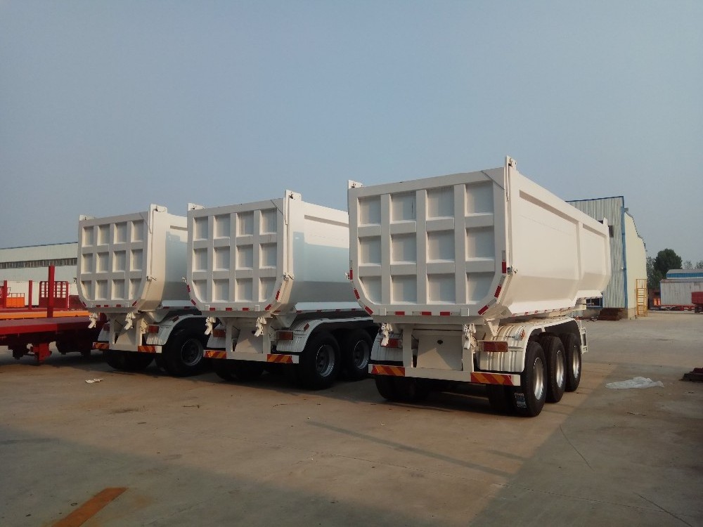 3 axles dumper aggregate side dump tipping trailers 45cbm tipper gooseneck grain dumping semi trailers for sale