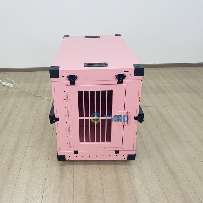 Pink Collapsible Aluminum Dog House Wholesale Professional Folding Dog Crate Foldable Travel Carrier